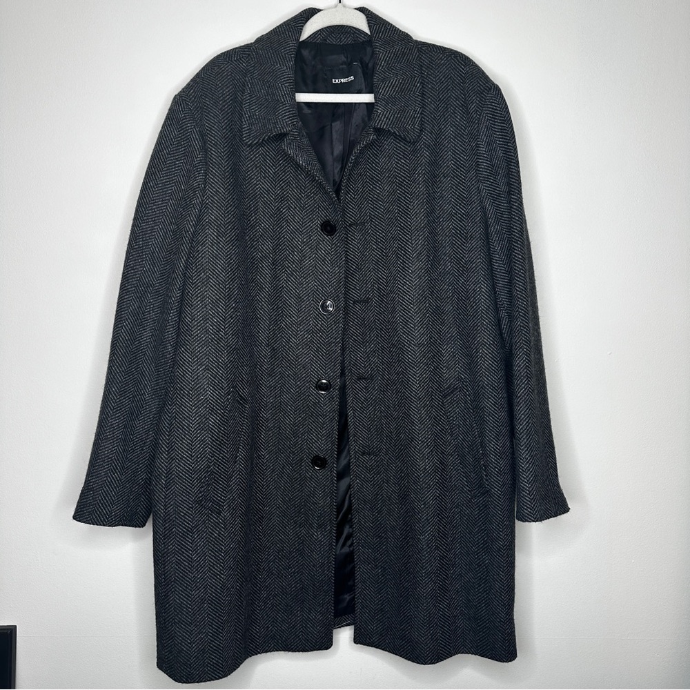 Express  Winter Pea‎ Coat Black and Grey XL